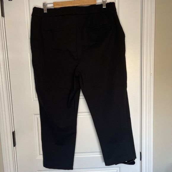 Eloquii Women's Front Stripe Textured Black Skinny Dress Pants Size 18 Short - Picture 3 of 12